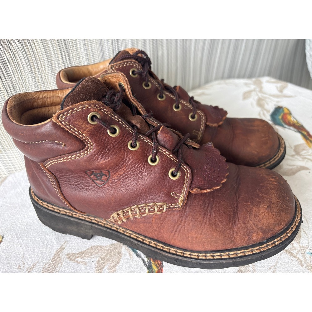 Ariat Women's 8 Canyon  Heritage Dapper Brown Leather Lace Up Kiltie Boots
